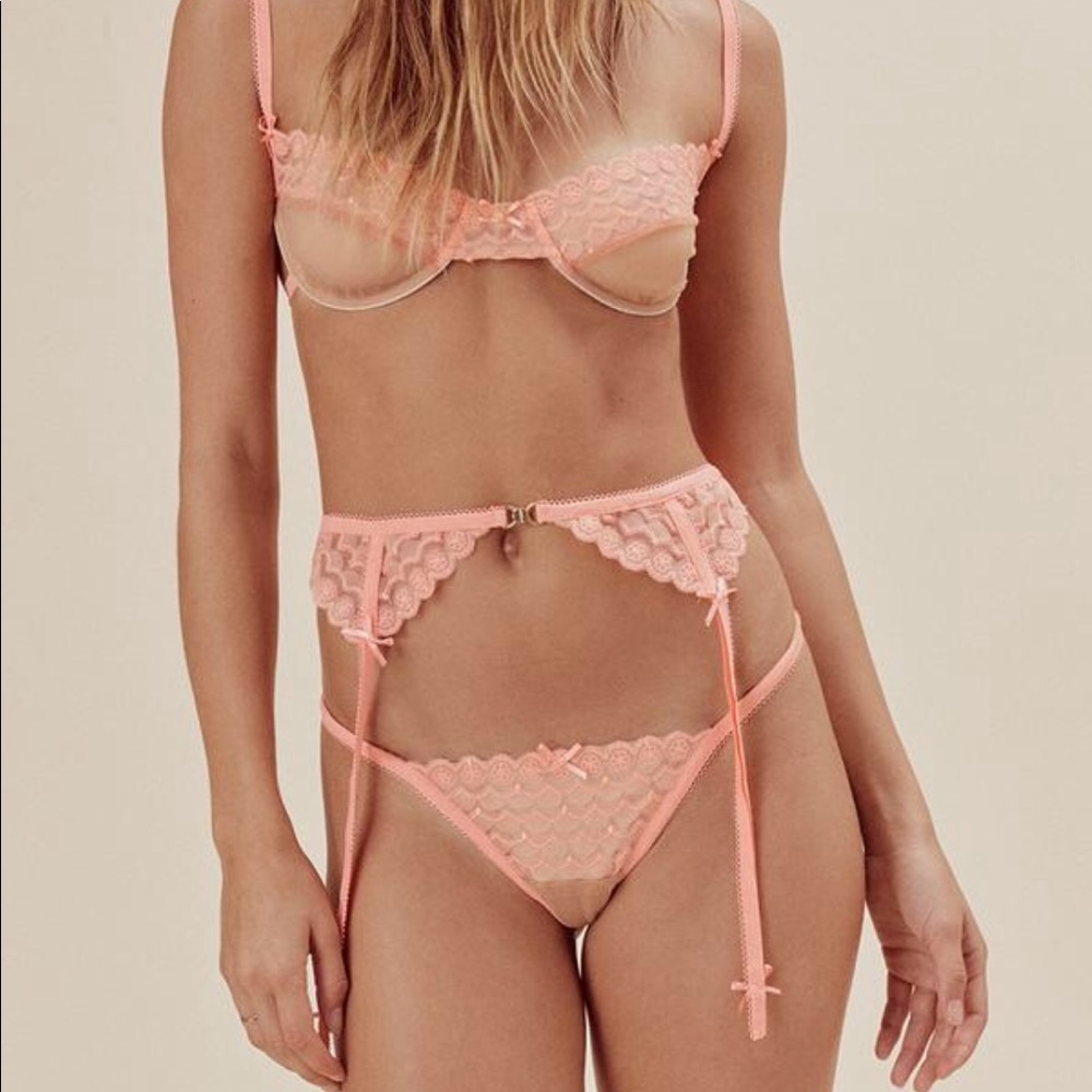 NEW • For Love & Lemons • Darling Lace Thong Pink